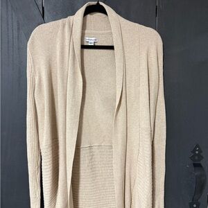 croft & barrow Light Beige Open-Front Ribbed Cardigan